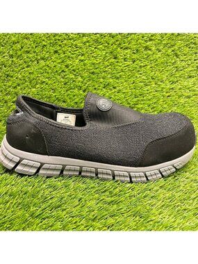 Hoss Meteorite Mens Size 9.5EE Black Gray Composite Toe Safety Slip-On Shoes